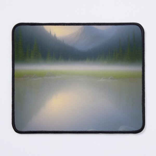 Item preview, a peaceful campsite by a tranquil mountain lake designed and sold by shizzyhayhoez.