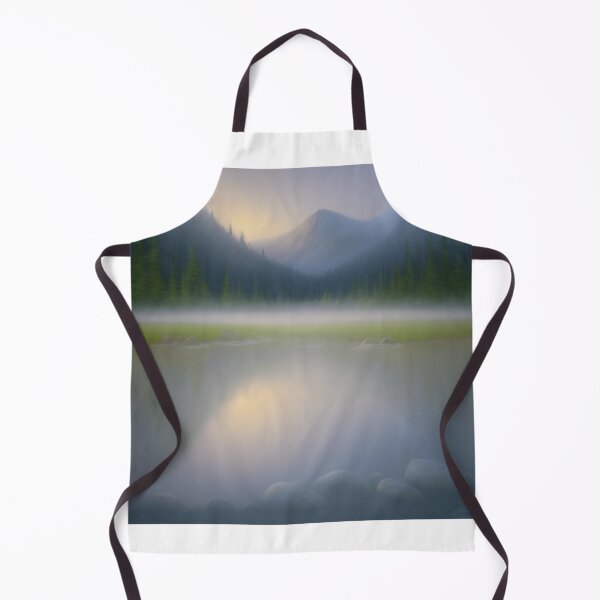 Item preview, a peaceful campsite by a tranquil mountain lake designed and sold by shizzyhayhoez.