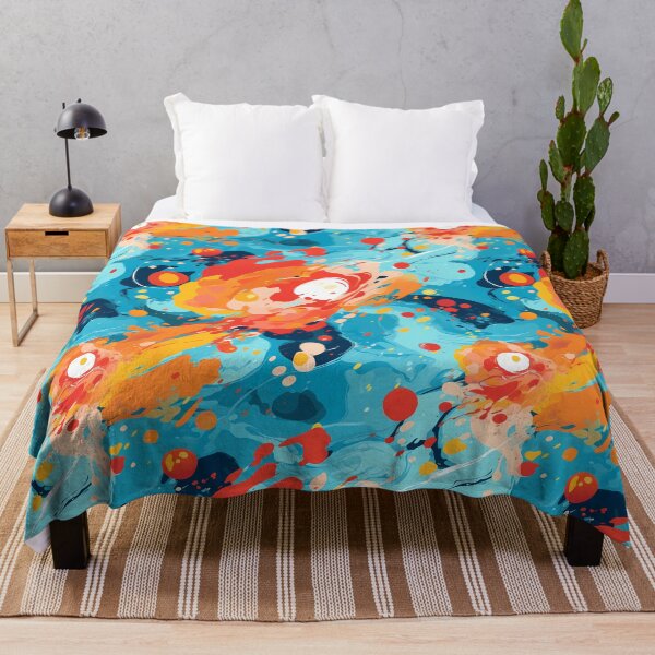 Item preview, Paint Splatter Pattern 4, reflection of the sun exploding, melting in the cool ocean, don't worry it won't be long, abstract expressionist and wonderfully messy. designed and sold by FoxRobinRabbit.