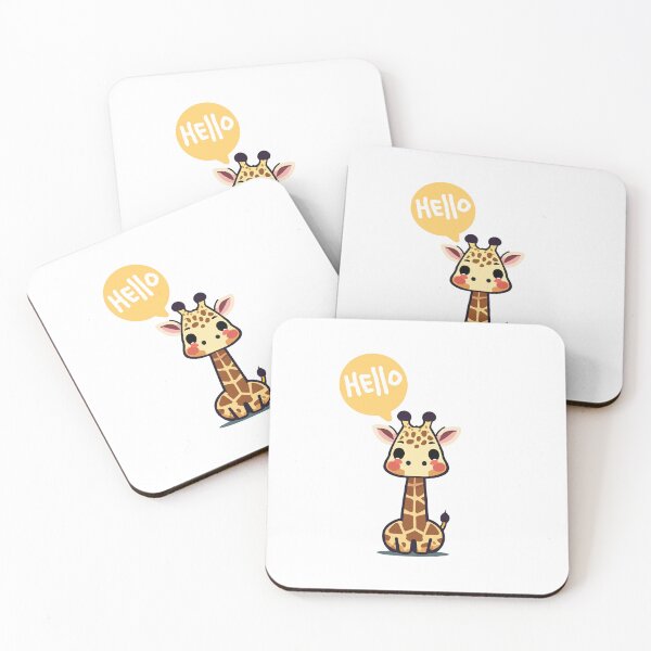 Item preview, Cute giraffe 3 hello designed and sold by HarshBrown.