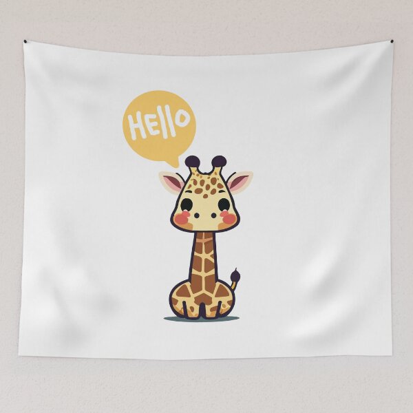 Item preview, Cute giraffe 3 hello designed and sold by HarshBrown.