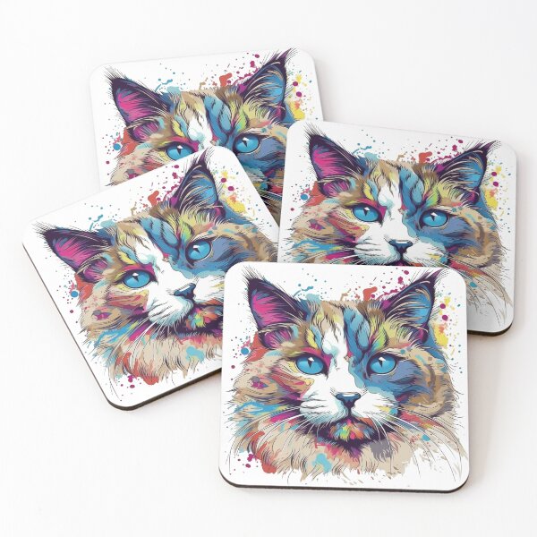 Item preview, Whimsy - Colorful Portrait Art for Ragdoll Cat - High-Quality, Playful Design for Creative and Whimsical Cat Owners designed and sold by DooodleGod.