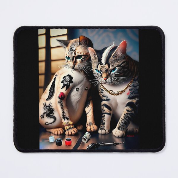 Item preview, Traditional Japanese Tattoo Cats - Retro Irezumi Feline T-Shirt designed and sold by FotoLibreStudio.