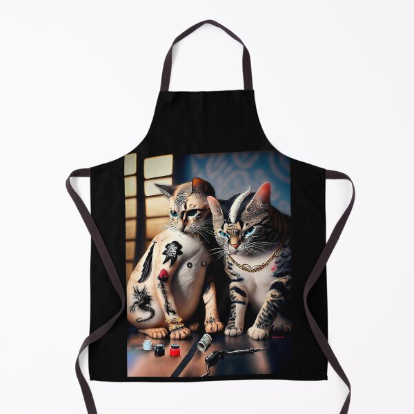 Item preview, cats with tattoos designed and sold by FotoLibreStudio.