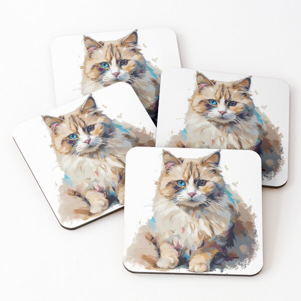 Item preview, Ragdoll Cat Dreams - Impressionistic Art for Feline Lovers and Cute Kitten Fans, capturing the Cuddly Domesticated beauty of this Adorable Feline breed. designed and sold by DooodleGod.