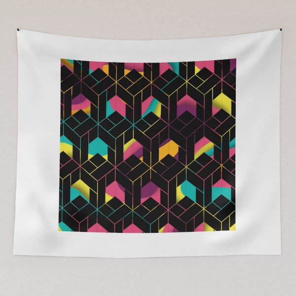 Aperçu de l'œuvre Geometrical Cubes Pattern - 06 créée et vendue par Studio Grafiikka.