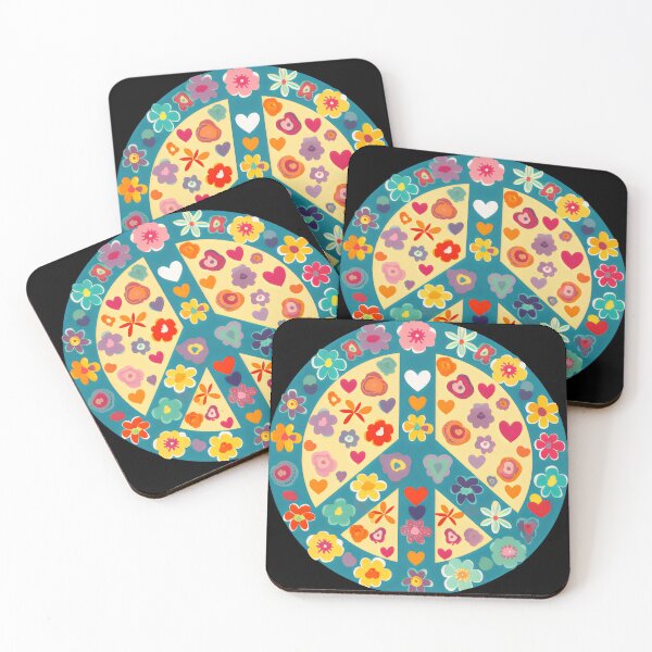Item preview, Peace Heart Sign Lovers Art Hippie Groovy Vibes Flowers Soul designed and sold by farhanhafeez.