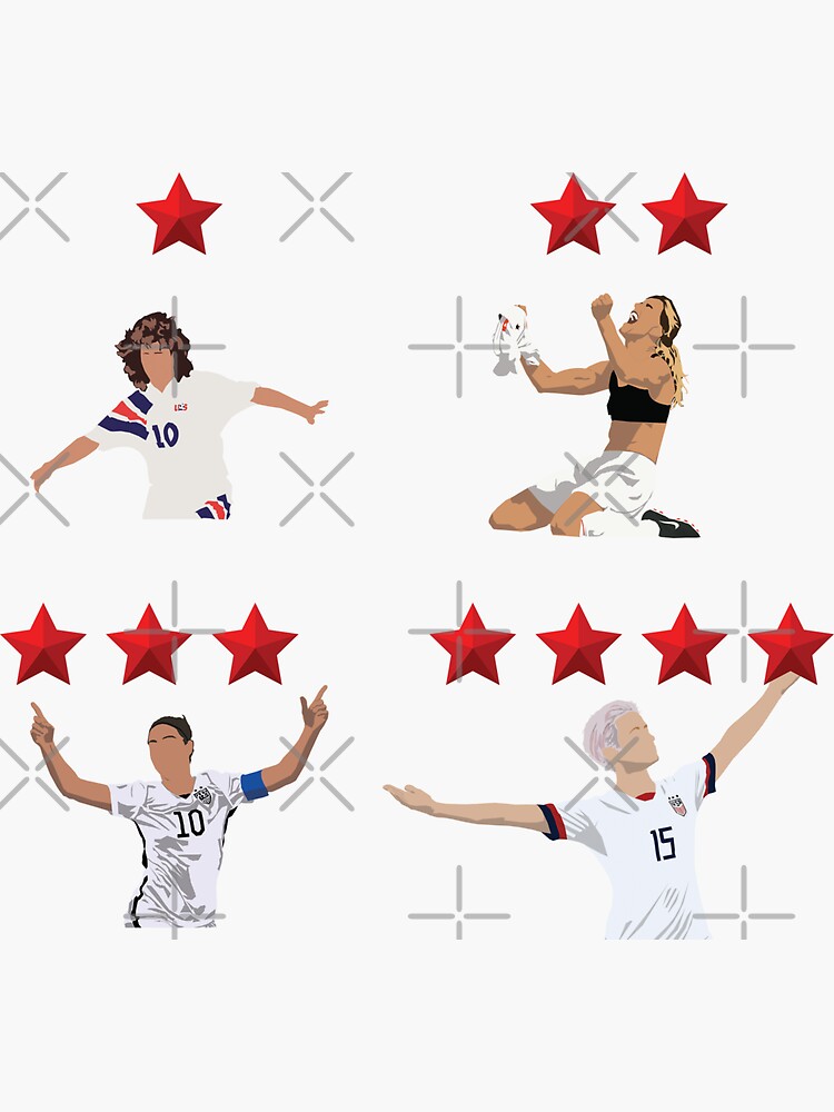 "USWNT 4 Stars World Cup Iconic Moments Minimalist" Sticker for Sale by