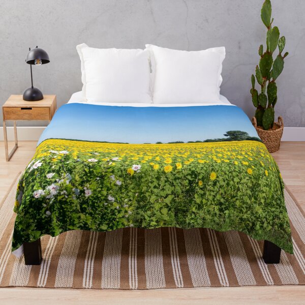Item preview, Sunflower Field with Rose of Sharon Shrub designed and sold by Georgia Mizuleva.