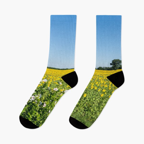 Item preview, Sunflower Field with Rose of Sharon Shrub designed and sold by Georgia Mizuleva.