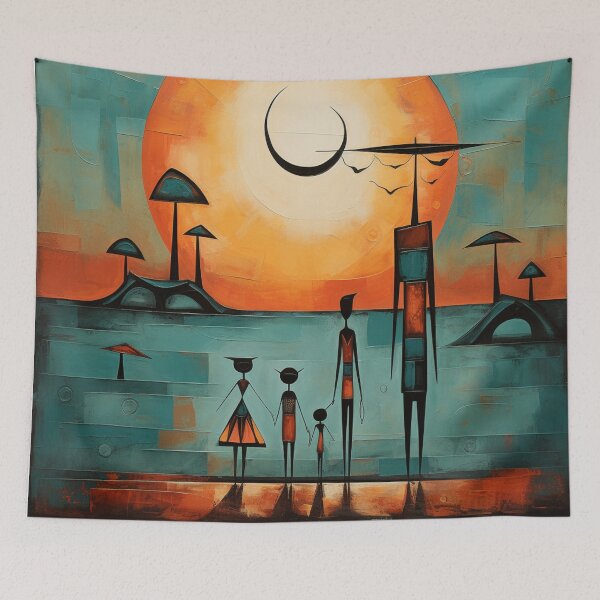 Item preview, a family of tales, abstract folk art style designed and sold by SBD-Shop.