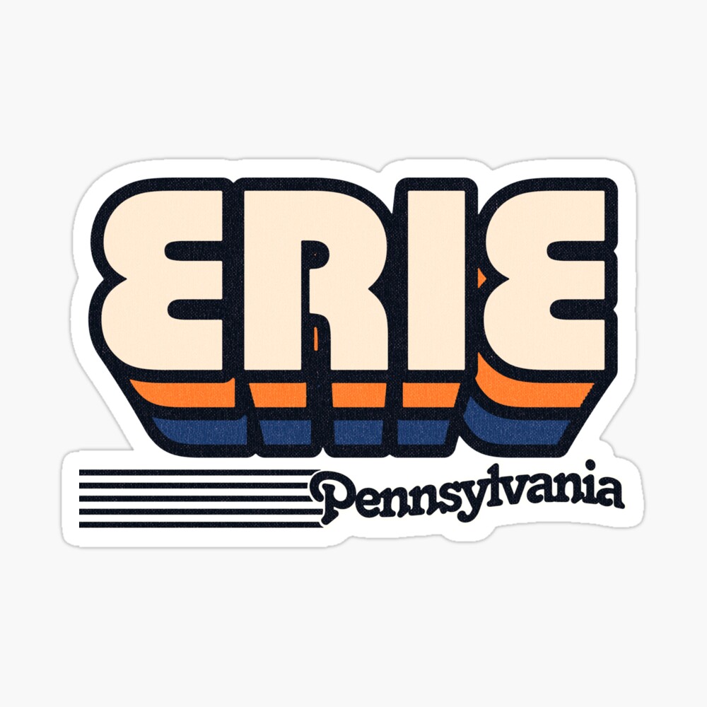 Erie, Pennsylvania | Retro Stripes Sticker