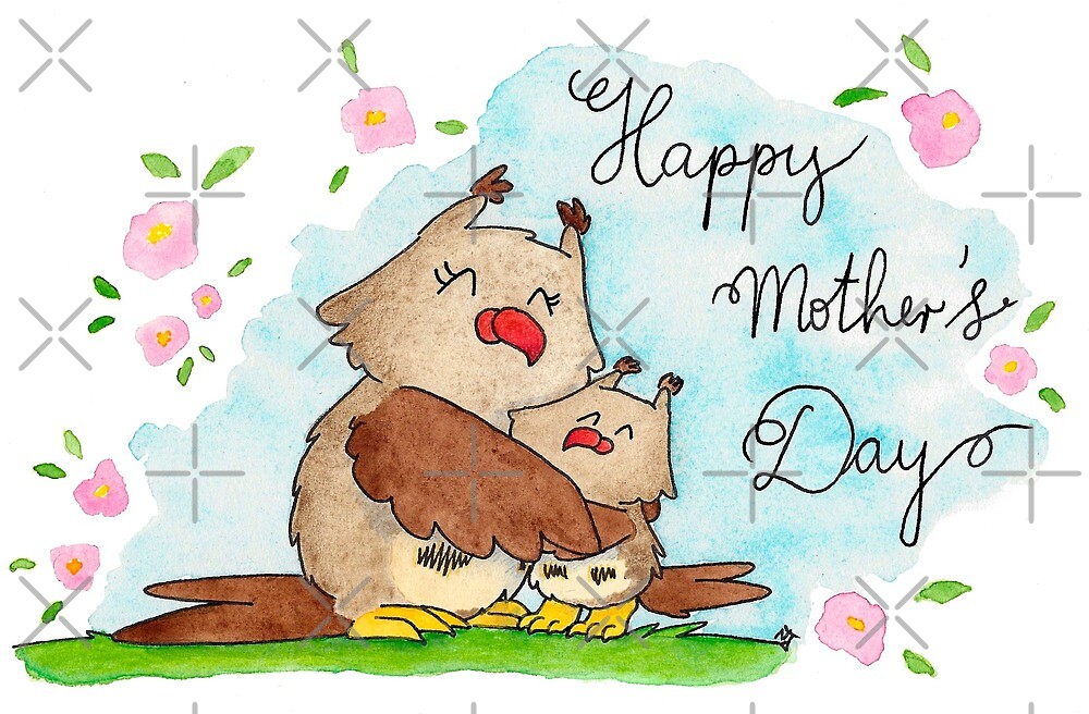 "Happy Mother's Day Owls" by Nicole Janes Redbubble