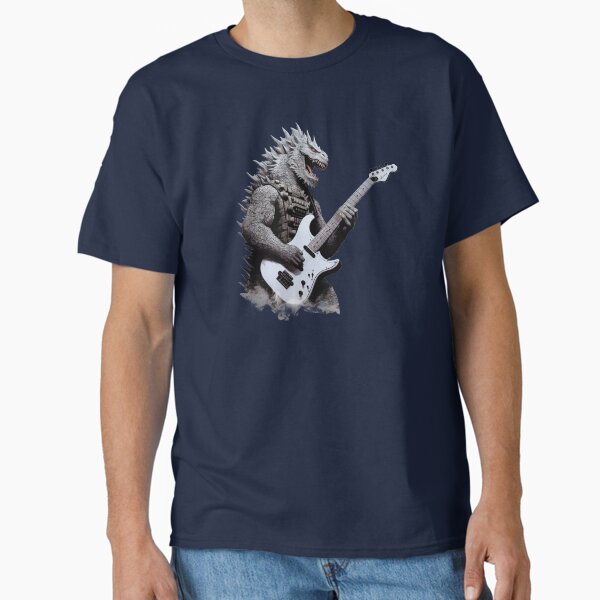 Mutant Monster Dinosaur Playing Guitar Classic T-Shirt