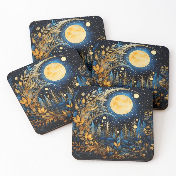 Item preview, Night of an enchanted dream, abstract folk art style designed and sold by SBD-Shop.