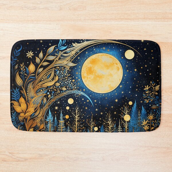 Item preview, Night of an enchanted dream, abstract folk art style designed and sold by SBD-Shop.