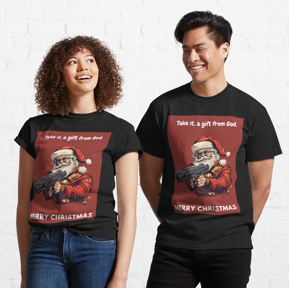 vintage Santa Claus hold the gun Active T-Shirt for Sale by Thekane