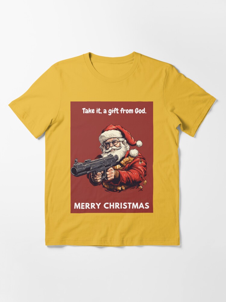 vintage Santa Claus hold the gun Active T-Shirt for Sale by