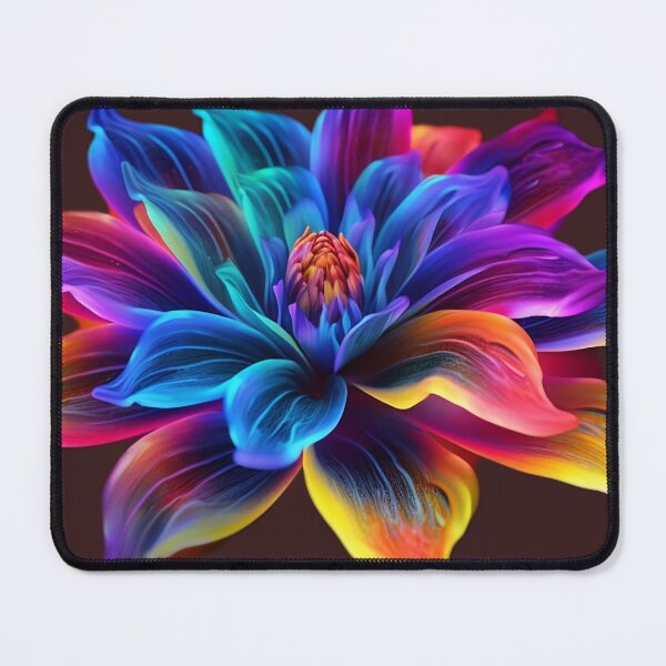 Item preview, "Multicolored Neon Floral Burst - Exquisite Details" designed and sold by Art-Vortex-fr.