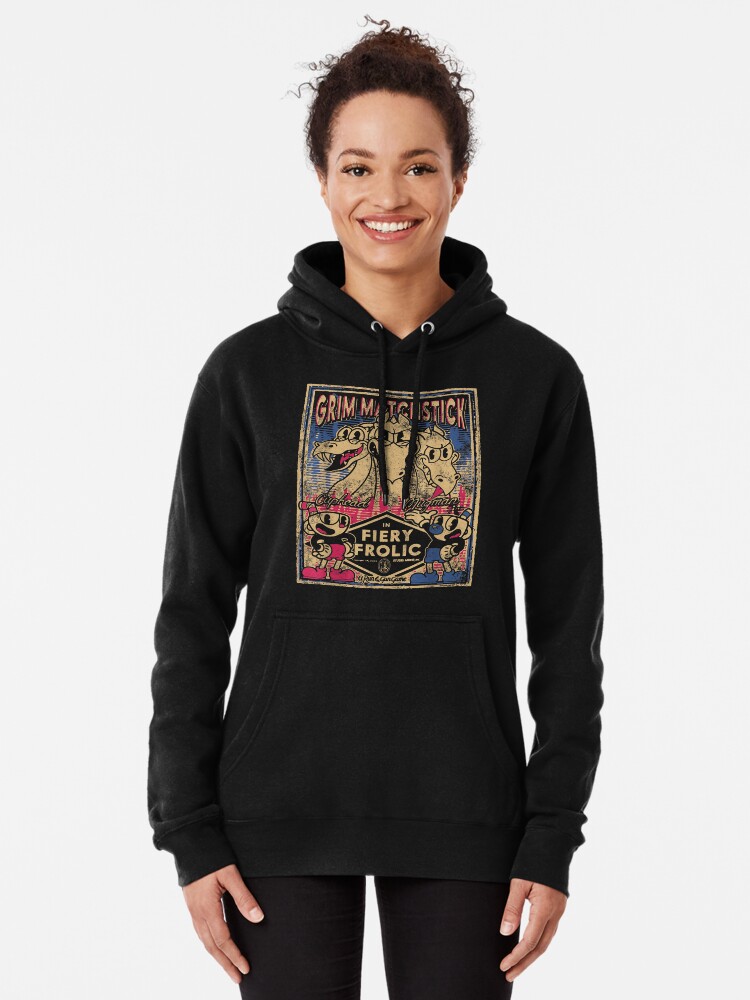 Women's Cuphead Grim Matchstick in Fiery Frolic Poster Racerback