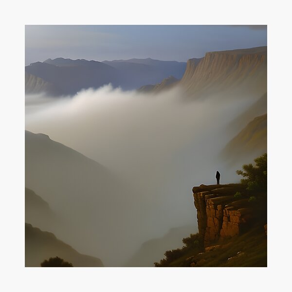 Item preview, Hiker in the Valley of Mist designed and sold by IrishBarbarian.