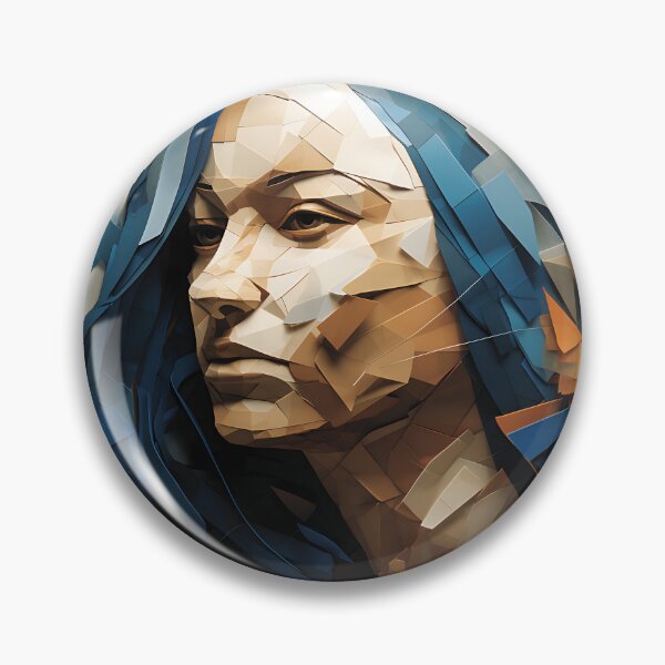 Item preview, Blue Serenity - A Modern Art Head with Polygonal Blue Hair designed and sold by vadimcarazan.