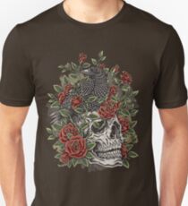 Camiseta ajustada Cráneo floral