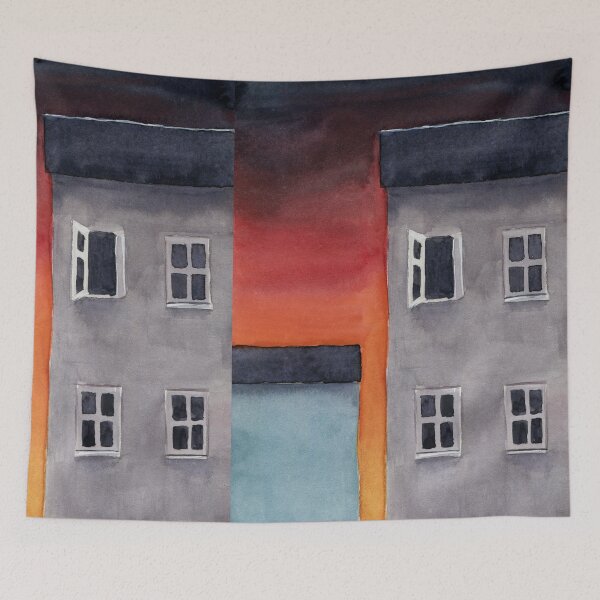 Item preview, Sunset over the City - Watercolor Painting designed and sold by Pattokarts.