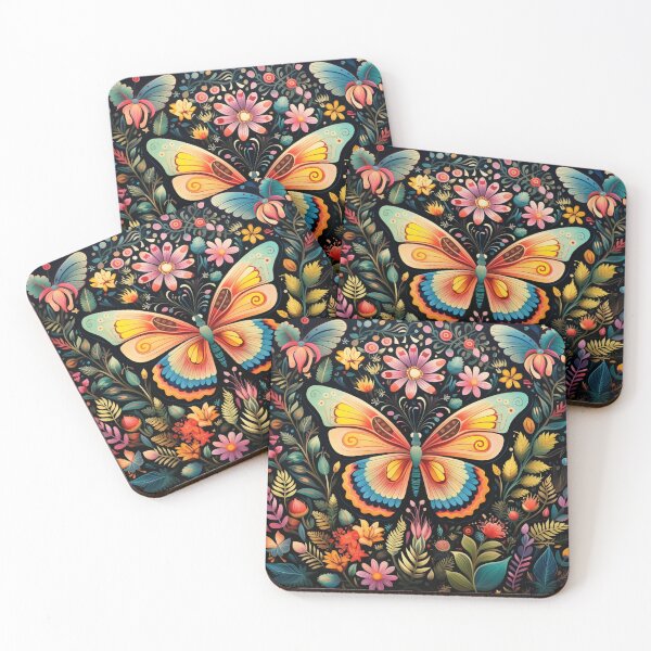 Item preview, Beautiful butterfly that attracts abundance, abstract folk art style designed and sold by SBD-Shop.