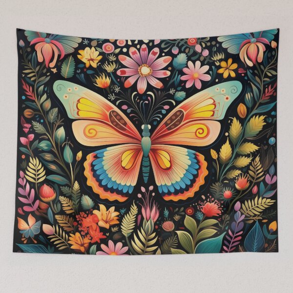 Item preview, Beautiful butterfly that attracts abundance, abstract folk art style designed and sold by SBD-Shop.
