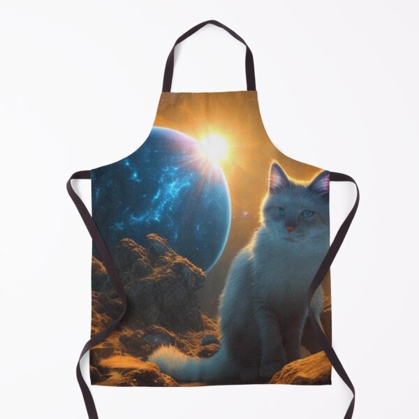 Item preview, cat white in moon ship designed and sold by rosseMerly.