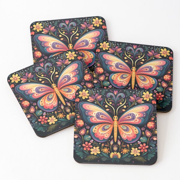 Item preview, Butterfly attracts wealth, abstract folk art style designed and sold by SBD-Shop.