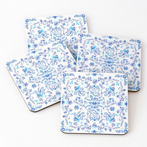 Item preview, Traditional Russian Gzhel : Exquisite Blue Floral Pattern designed and sold by kongju.