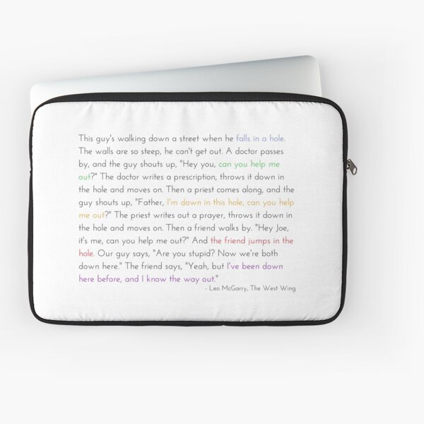 Leo McGarry's Guy Falls in a Hole Speech Laptop Sleeve