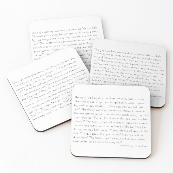 Leo McGarry's Man Falls in a Hole Speech - The West Wing Coasters (Set of 4)