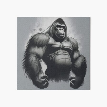 Gorilla Grip: Powerful and Primal Gorilla Face Merch Art Board Print for  Sale by AstroBeastCo