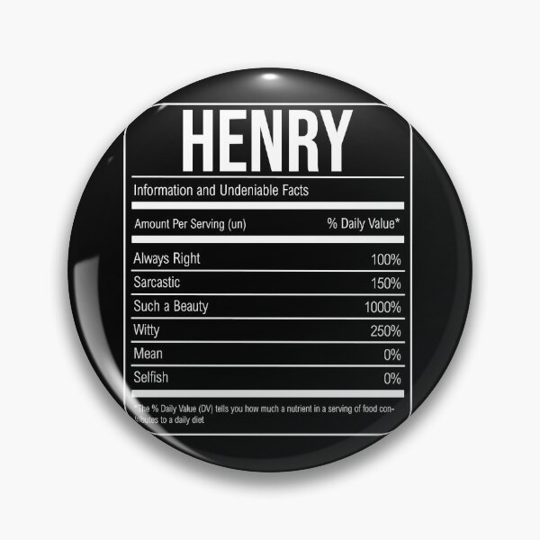 Item preview, Henry Name Funny Nutrition Label designed and sold by aea-nneitner.