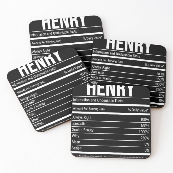 Item preview, Henry Name Funny Nutrition Label designed and sold by aea-nneitner.