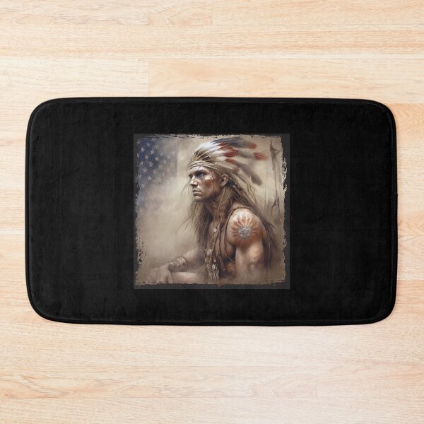 Item preview, Native American man with feathered headdress designed and sold by TirrellColister.