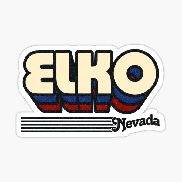 Aperçu de l'œuvre Elko, Nevada | Rayures rétro créée et vendue par retroready.