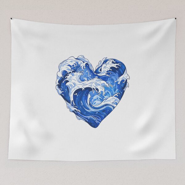 Item preview, A Cute Heart Full of Love to Summer Ocean Waves designed and sold by CozyKawaiiArt.