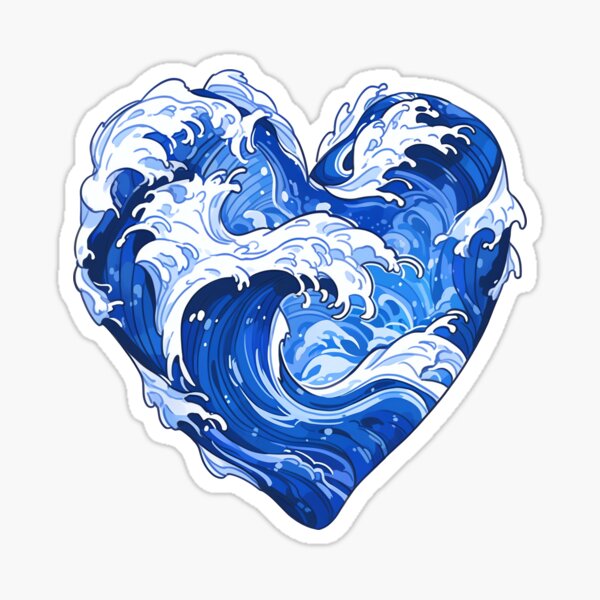 Society6 ケース Ocean Blue White Heart Love A Cute Heart Full of Love to Summer Ocean Waves