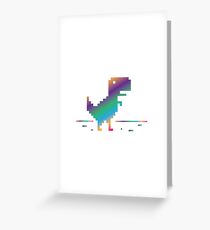 My Offline rainbow Dinosaur Greeting Card