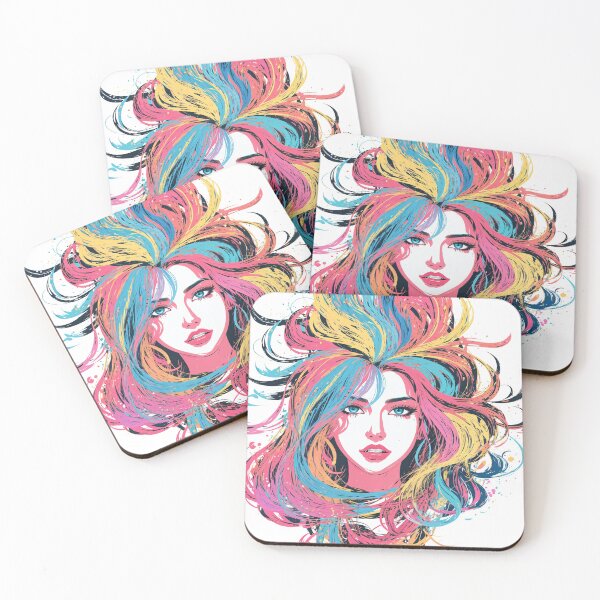 Item preview, colorfull abstract girl face designed and sold by TTR3.