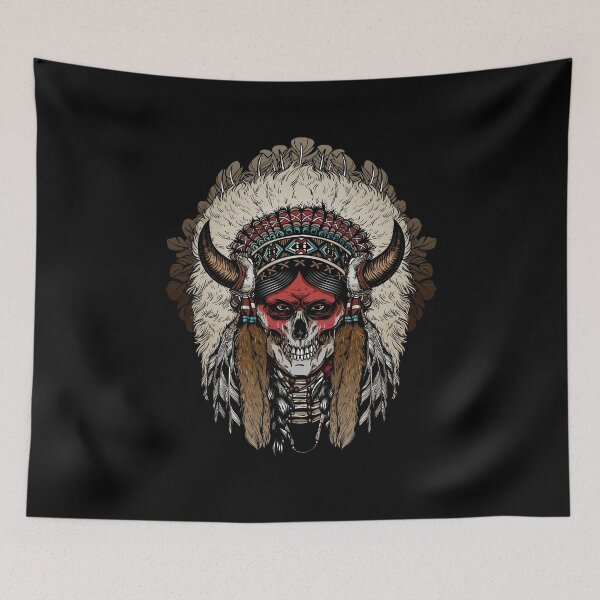 Item preview, Native american cherokee skull designed and sold by TirrellColister.