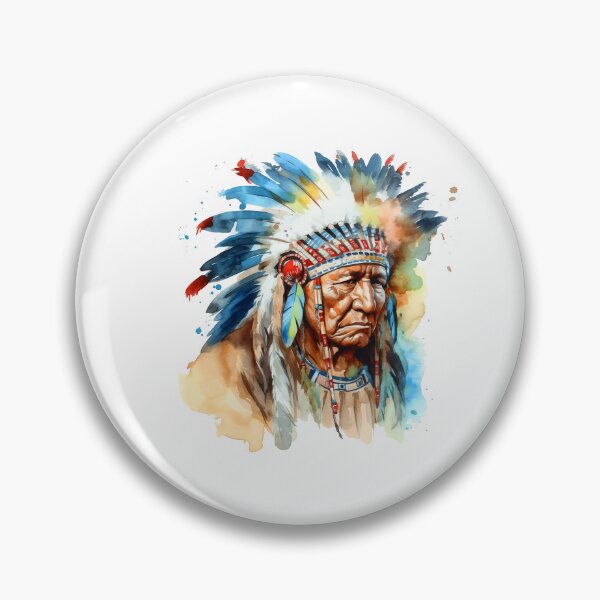 Item preview, An aged native american chief with headdress  designed and sold by TirrellColister.