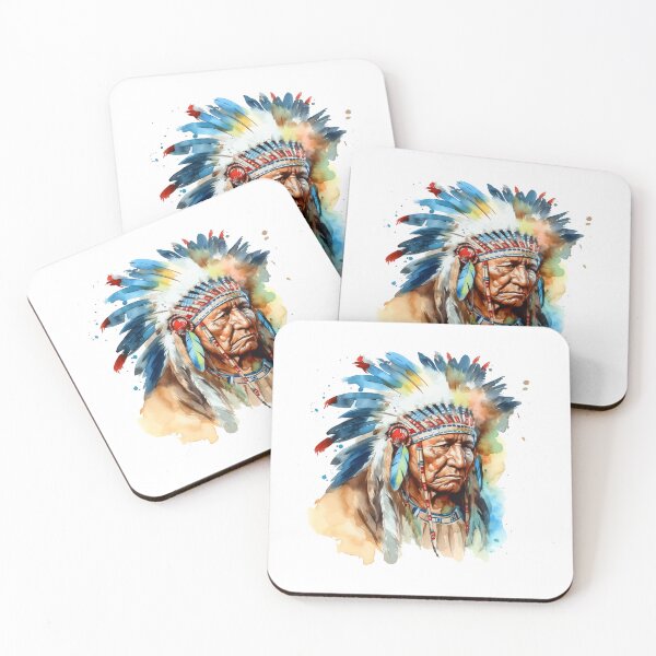 Item preview, An aged native american chief with headdress  designed and sold by TirrellColister.