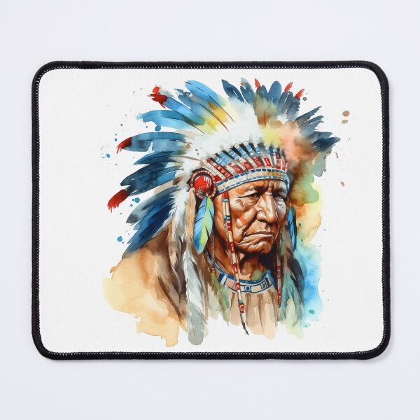Item preview, An aged native american chief with headdress  designed and sold by TirrellColister.