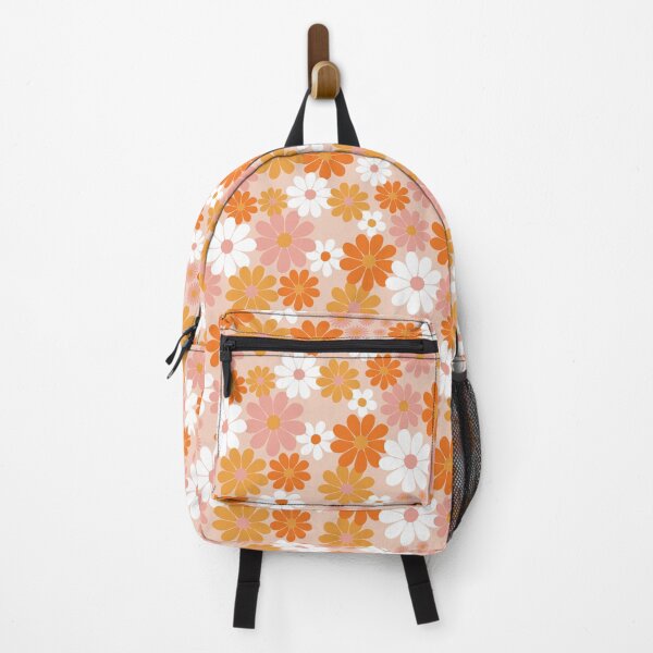 Artikelvorschau, Flower Power Retro-Blumenmuster – Orange-Rosa der 60er Jahre entworfen und verkauft von Colorblizz.