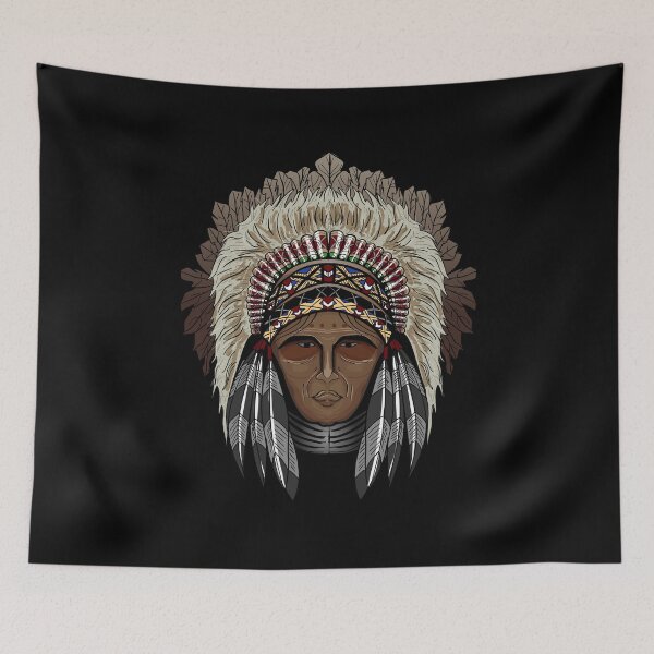 Item preview, native american person with headdress designed and sold by TirrellColister.